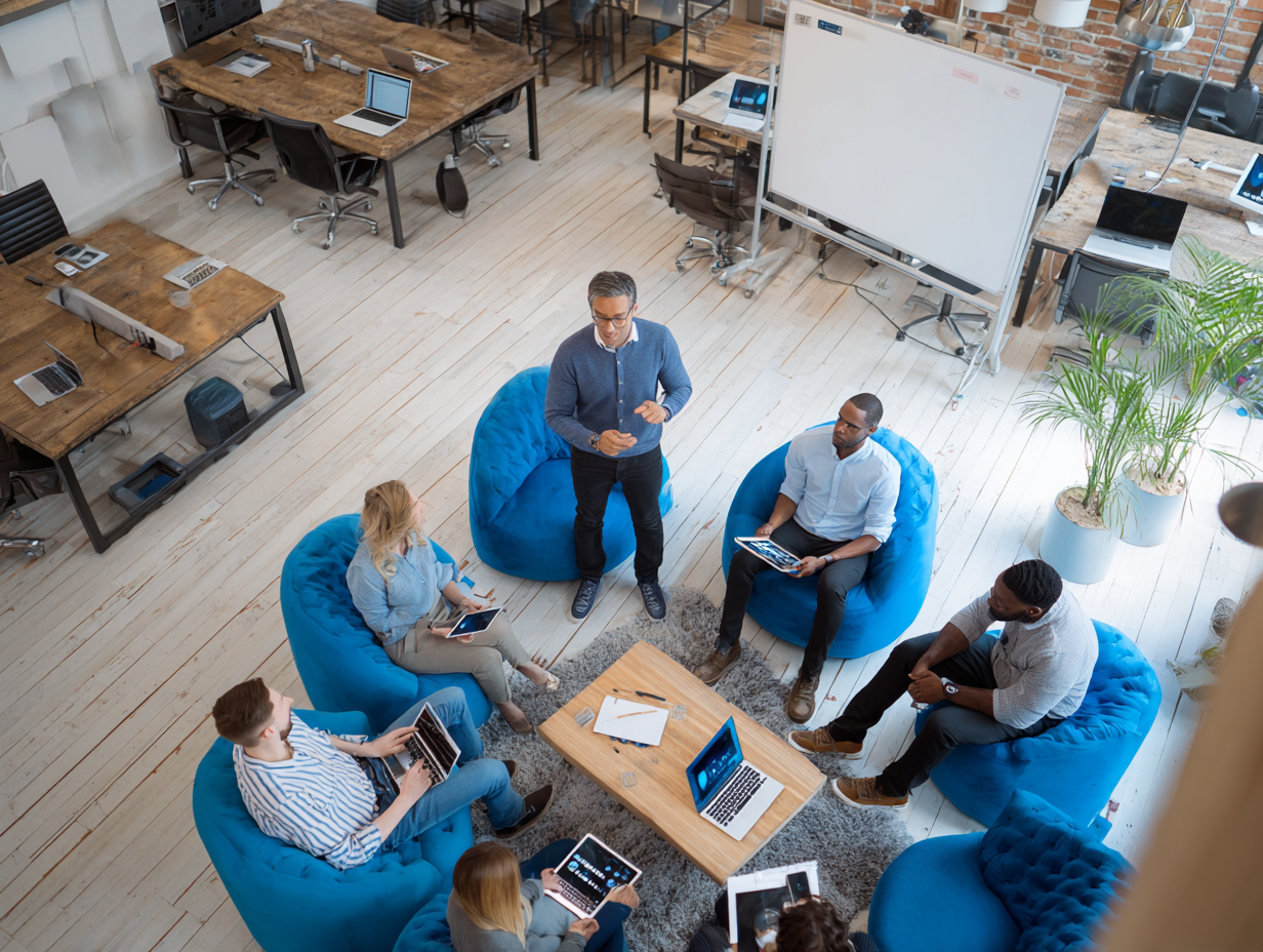 Team collaborating on cross-platform engineering pods